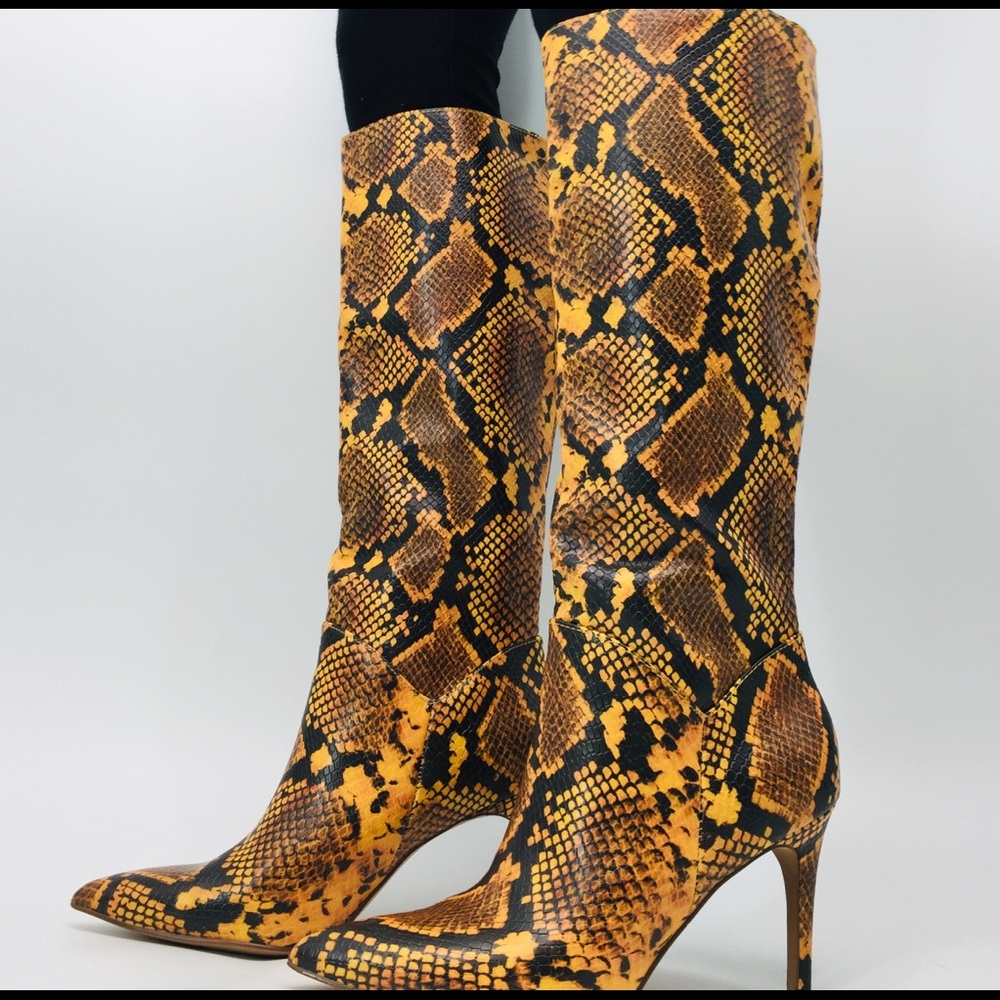 Steve Madden Kinga Snakeskin Knee High Boots - Picture 4 of 7